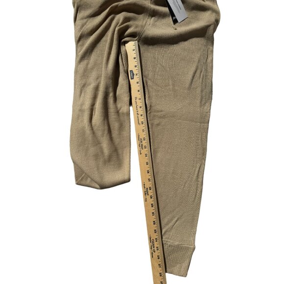 NWT Nasty Gal Womens Ribbed Knit Joggers With Drawstring Waist Beige Size L - Picture 4 of 11